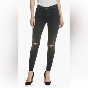 FRAME Le High Distressed Skinny Jeans